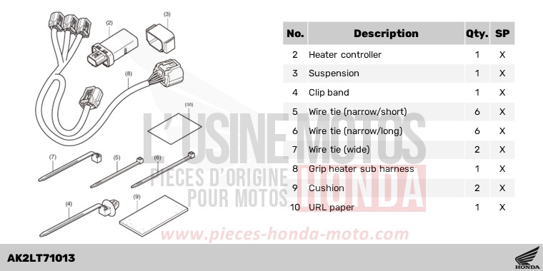KIT,GRIP HEATER ATT de ADV 350 MAT COAL BLACK METALLIC (NHC81) 2024